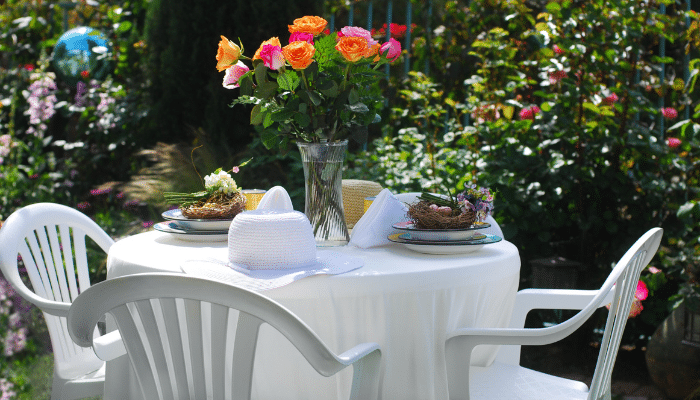 Meubles de jardin après nettoyage