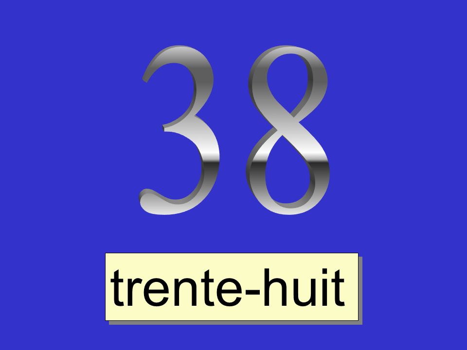 Chiffre 38 écrit en gros caractères sur fond coloré