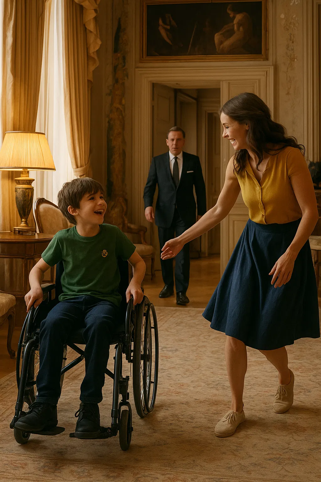 Photo ancienne d'une mère dansant avec son enfant