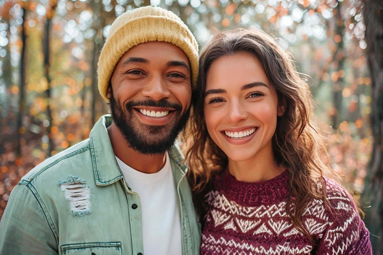 Couple heureux dans la nature