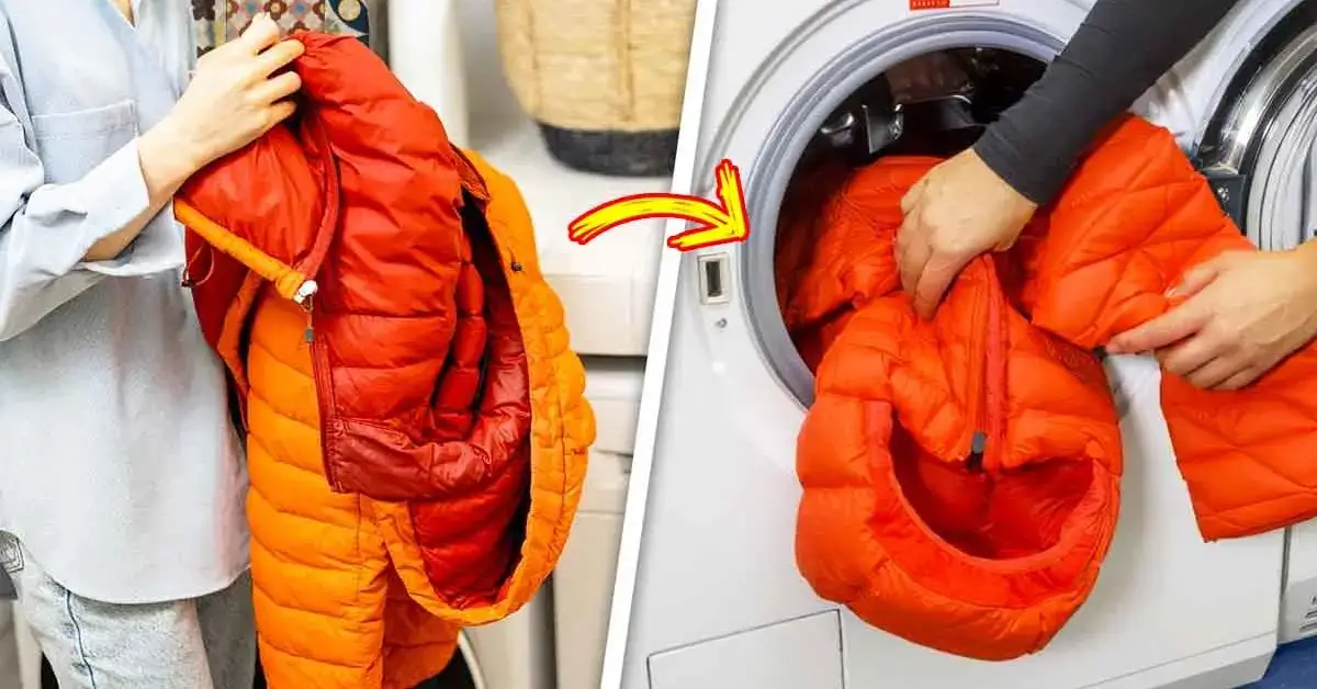 Préparation d'une doudoune pour le lavage