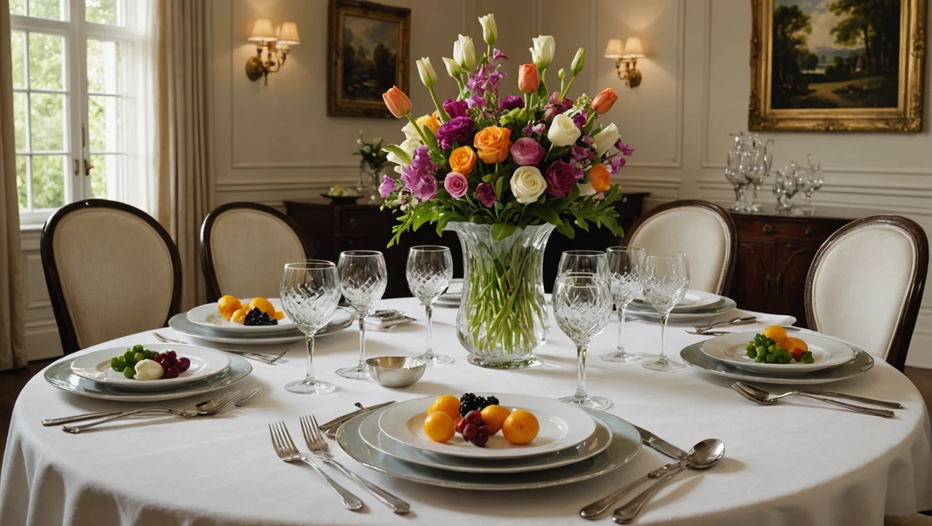 Une table joliment dressée pour un dîner en famille, avec des plats et des bougies