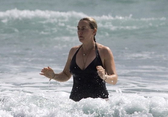 Kate Winslet sur le tournage d'un film