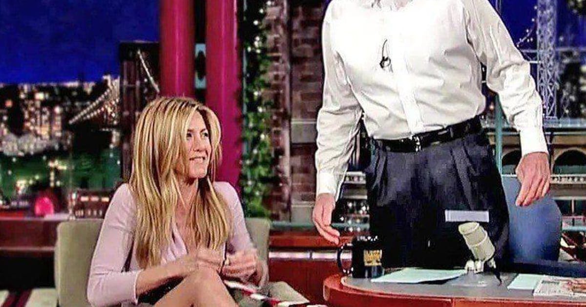 Jennifer Aniston lors d'une autre apparition sur le plateau de David Letterman