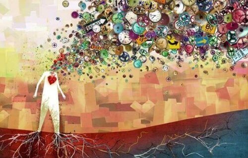 Illustration d'un cerveau avec des idées créatives