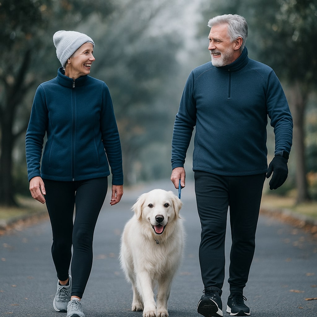 Couple senior pratiquant une activité physique