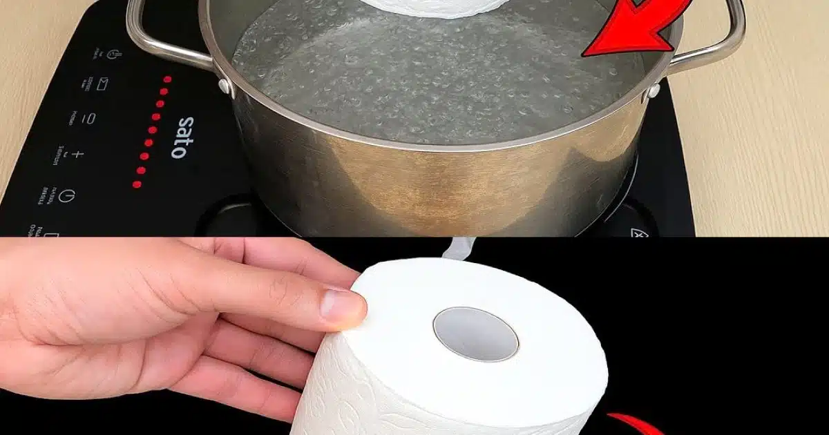 Préparation de la pâte avec papier toilette