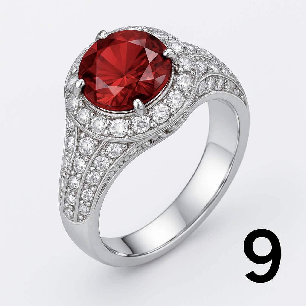 Bague avec rubis rouge