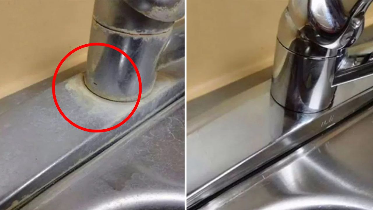 Robinet de cuisine encrassé et terne